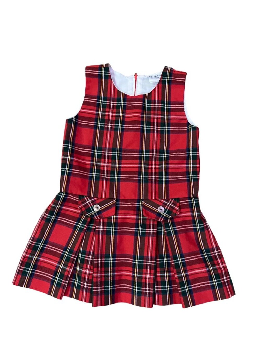 Vicki Marsha Girls 5 Red Tartan Plaid Holiday Christmas Dress Pleated Used - Picture 3 of 10